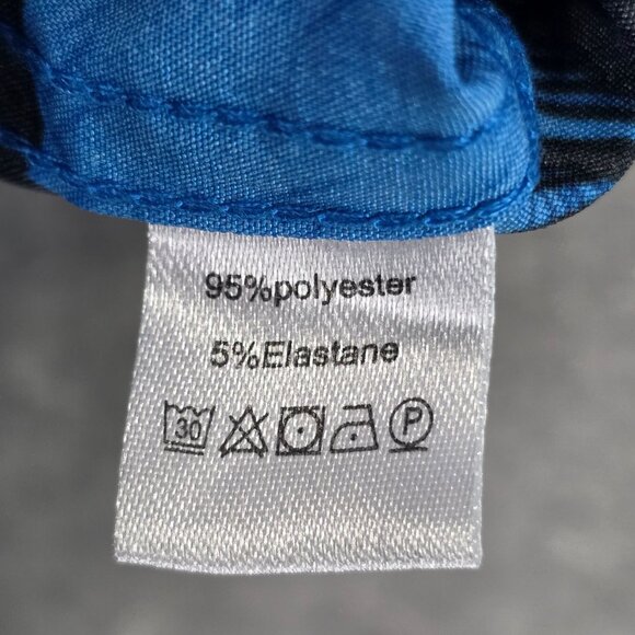 Mens Hawaiian Blue Tropical Print Shirt Short Sleeve Button Up Polyester Size S - Picture 3 of 8